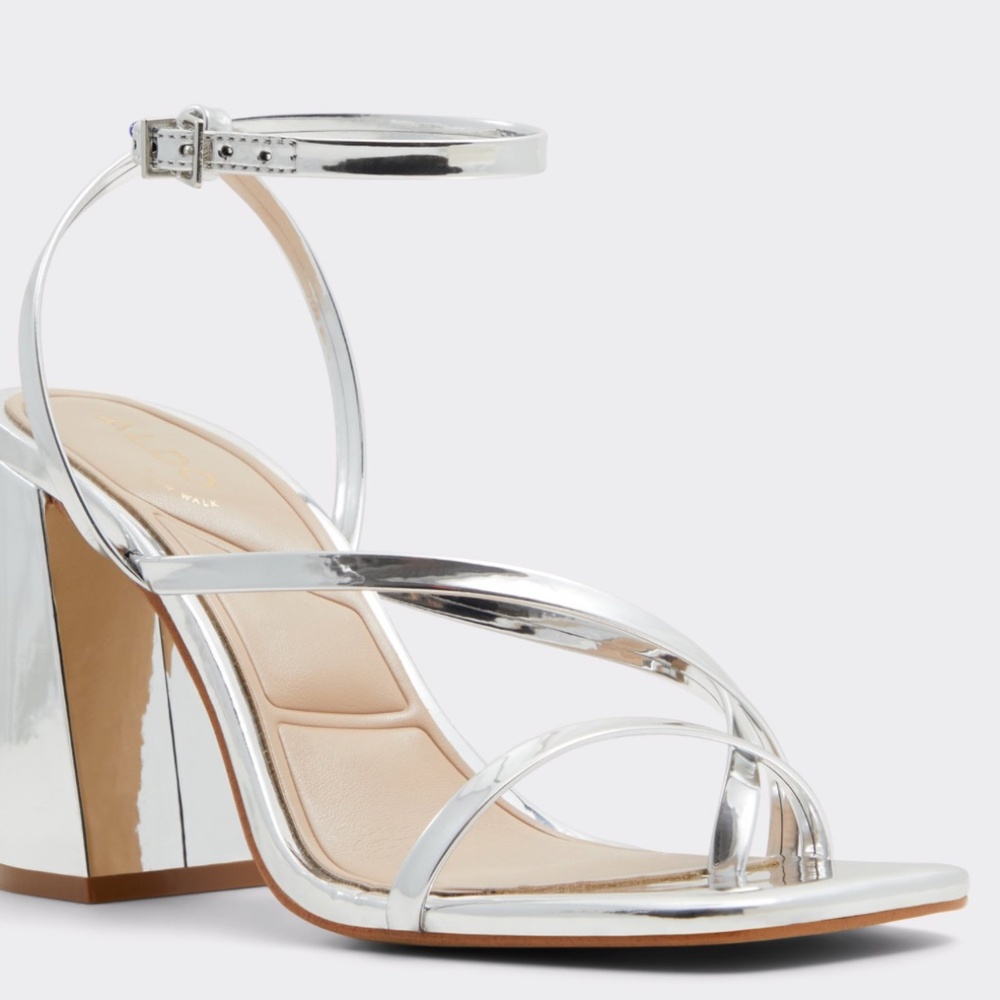 Aldo Heels Silver size 8.5